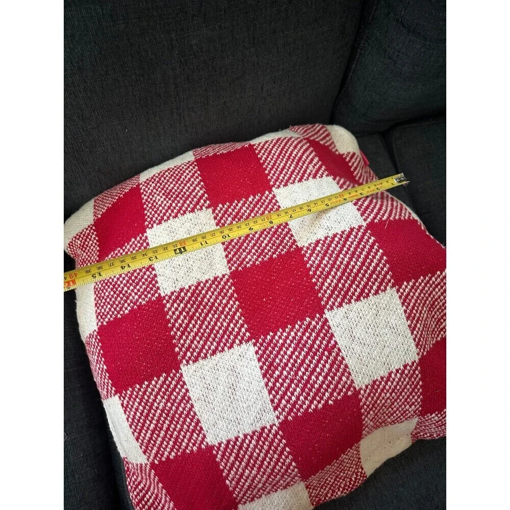 Isaac Mizrahi red checkered pillow